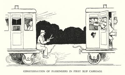Illustratie voor Railway Ribaldry door W Heath Robinson door William Heath Robinson