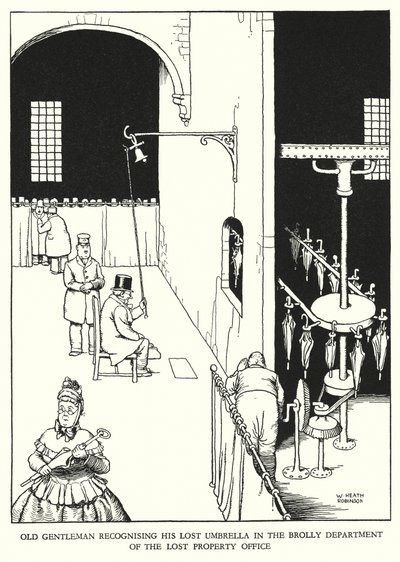 Illustratie voor Railway Ribaldry door W Heath Robinson door William Heath Robinson