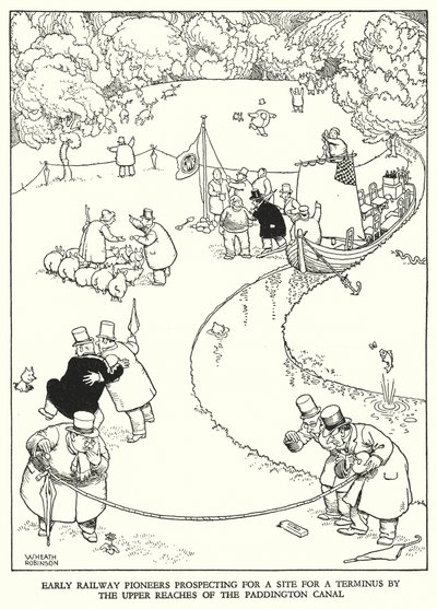Illustratie voor Railway Ribaldry door W Heath Robinson door William Heath Robinson