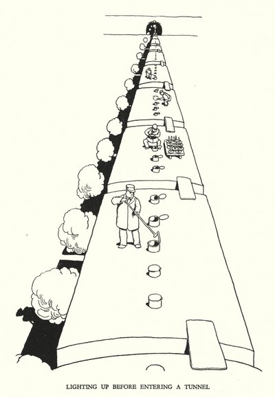 Illustratie voor Railway Ribaldry door W Heath Robinson door William Heath Robinson