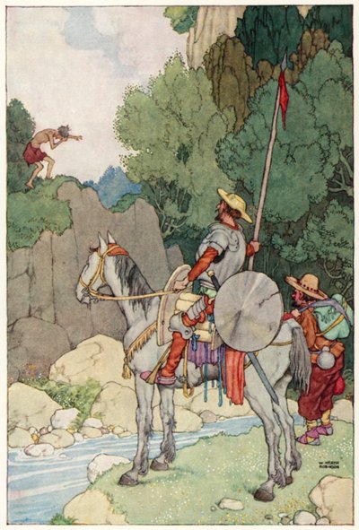 Illustratie voor De Avonturen van Don Quichot door William Heath Robinson