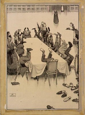 Kousen inspecteren op kerstavond door William Heath Robinson