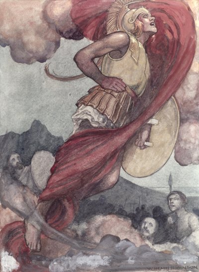 Mars Gewond door Diomed keert terug naar Olympus door William Heath Robinson