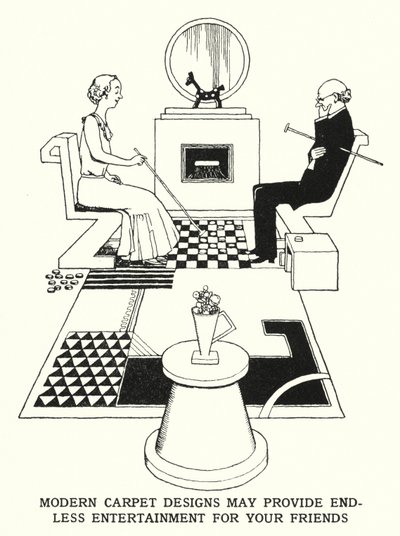 Moderne tapijtdesigns kunnen eindeloos vermaak bieden voor uw vrienden door William Heath Robinson