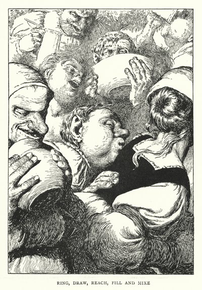 Ring, trek, bereik, vul en meng door William Heath Robinson