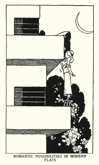 Romantische mogelijkheden in moderne flats door William Heath Robinson