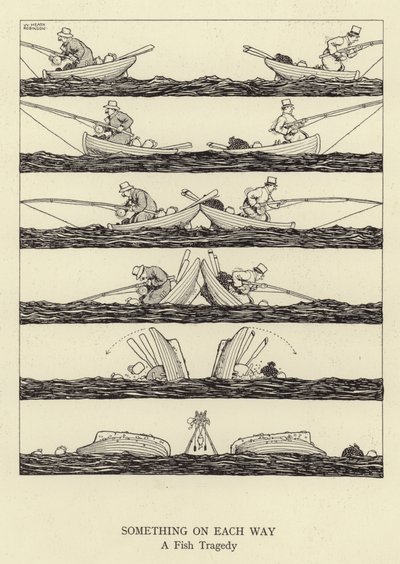 Iets op elke manier, een vis tragedie door William Heath Robinson