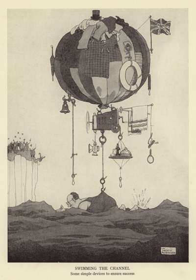 Het Kanaal Overzwemmen, enkele eenvoudige apparaten om succes te verzekeren door William Heath Robinson