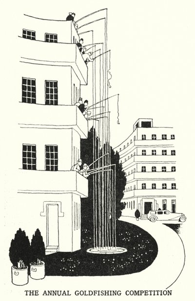 De jaarlijkse goudviswedstrijd door William Heath Robinson