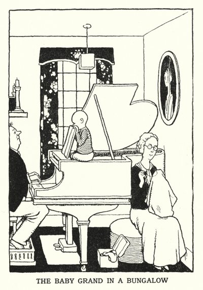 De Baby Grand in een bungalow door William Heath Robinson