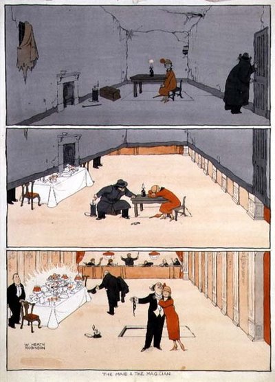 De meid en de magiër door William Heath Robinson