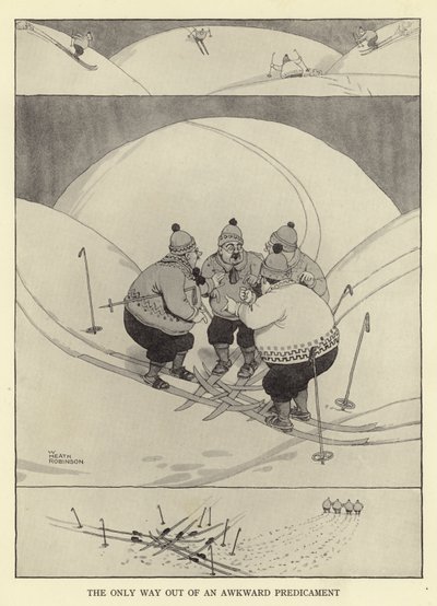 De enige uitweg uit een ongemakkelijke situatie door William Heath Robinson