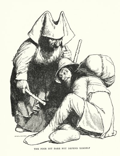 De arme dronkaard durfde zichzelf niet te verdedigen door William Heath Robinson