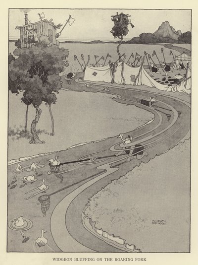 Widgeon bluffen op de Roaring Fork door William Heath Robinson