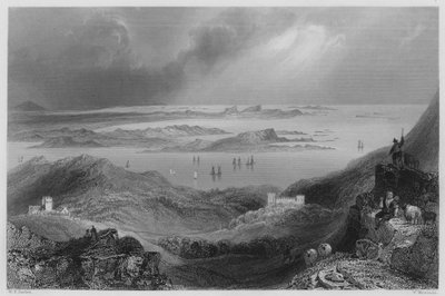 Clifden Kasteel, Connemara (gravure) door William Henry (after) Bartlett