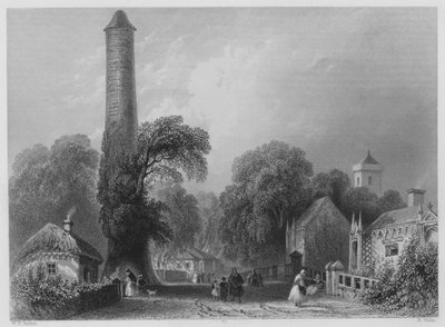 Clondalkin (gravure) door William Henry (after) Bartlett