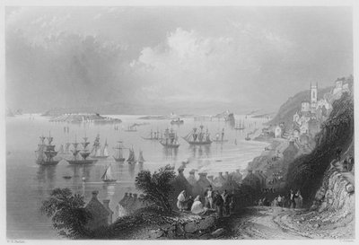Cove Haven, in Queenstown Haven (gravure) door William Henry (after) Bartlett
