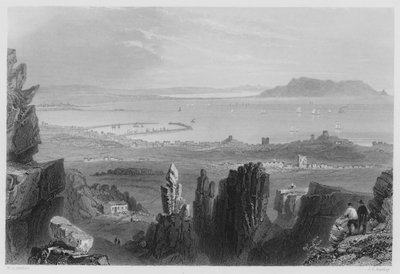 Dublin Bay, vanaf Kingstown Quarries (gravure) door William Henry (after) Bartlett