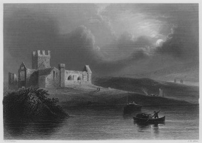Dunbrody Abdij (gravure) door William Henry (after) Bartlett