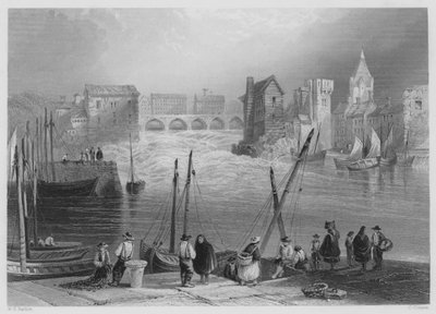 Galway, vanaf de Gladdagh (gravure) door William Henry (after) Bartlett