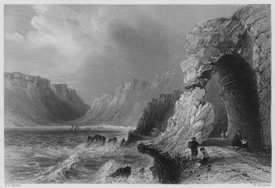 Glenariff, County Antrim (gravure) door William Henry (after) Bartlett