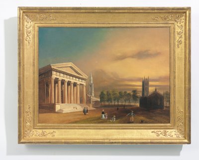 Gotische Kerk, New Haven door William Henry (after) Bartlett