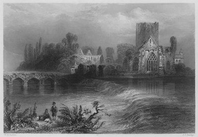 Holy-Cross Abdij, aan de Suir (gravure) door William Henry (after) Bartlett