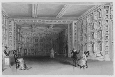 Interieur van een Kamer in Malahide Kasteel, Dublin (gravure) door William Henry (after) Bartlett