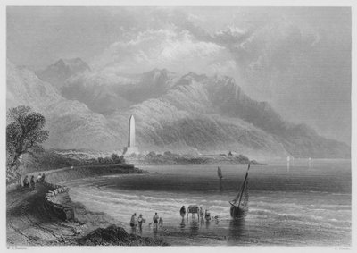 Monument van Generaal Ross, Ross-Trevor (gravure) door William Henry (after) Bartlett