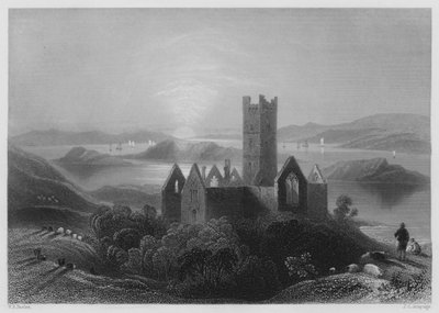 Roserk Abbey door William Henry (after) Bartlett