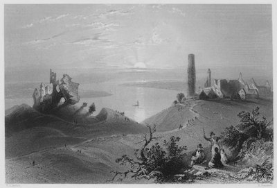 Zeven kerken van Clonmacnoise, aan de Shannon door William Henry (after) Bartlett