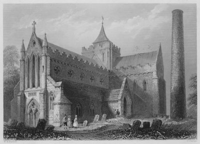 St Canice, Kilkenny (gravure) door William Henry (after) Bartlett