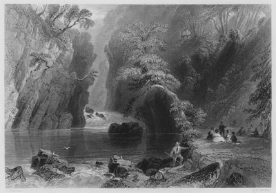 De Dargle (gravure) door William Henry (after) Bartlett