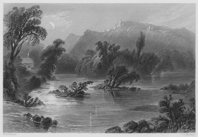 De ontmoeting van de wateren, Vale of Ovoca door William Henry (after) Bartlett