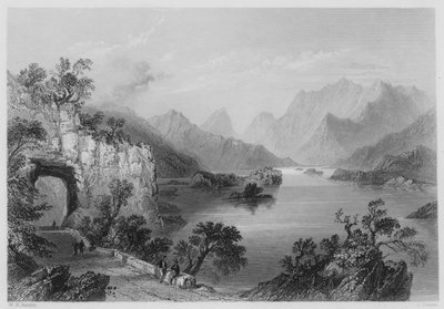 Bovenmeer, Killarney (gravure) door William Henry (after) Bartlett