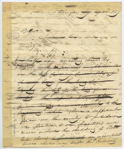 Concept van brief van William H. Ashley, Washington, begint - 