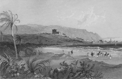Toegang tot Caipha, Baai van Acre, Kust van Palestina door William Henry Bartlett