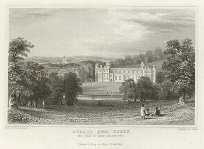 Audley End, Essex, de zetel van Lord Braybrooke door William Henry Bartlett