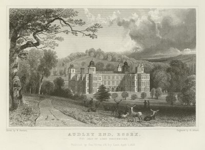 Audley End, Essex, het landgoed van Lord Braybrooke door William Henry Bartlett