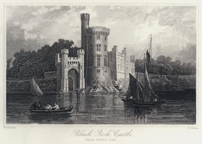 Black Rock Castle, vanaf de River Lee door William Henry Bartlett
