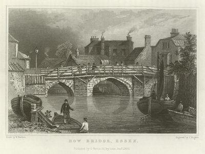 Bow Bridge, Essex door William Henry Bartlett