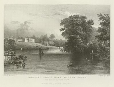 Braxted Lodge, nabij Witham, Essex, het Landgoed van P Ducane, Esquire door William Henry Bartlett