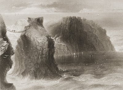Carrick-a-Rede Touwbrug, County Antrim, Noord-Ierland, uit 