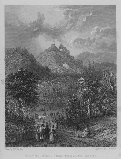 Chapel Hill, bij Torquay, Devon door William Henry Bartlett