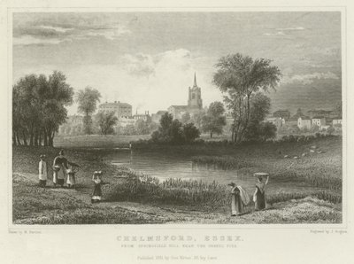 Chelmsford, Essex, vanaf Springfield Hill, nabij de Grindgroeven door William Henry Bartlett