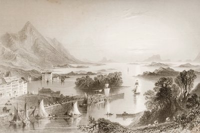 Clew Bay gezien vanaf Westport, County Mayo, uit 