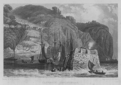 Clovelly, Devonshire door William Henry Bartlett