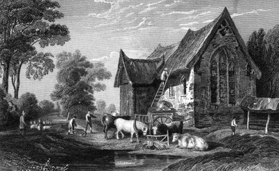 Coggeshall Abbey, Essex, gepubliceerd door George Virtue, 1833 door William Henry Bartlett