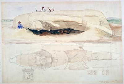 Kolossus van Ramses II, Memphis, 1845 door William Henry Bartlett