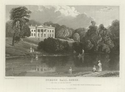 Debden Hall, Essex, de zetel van Sir Francis Vincent door William Henry Bartlett